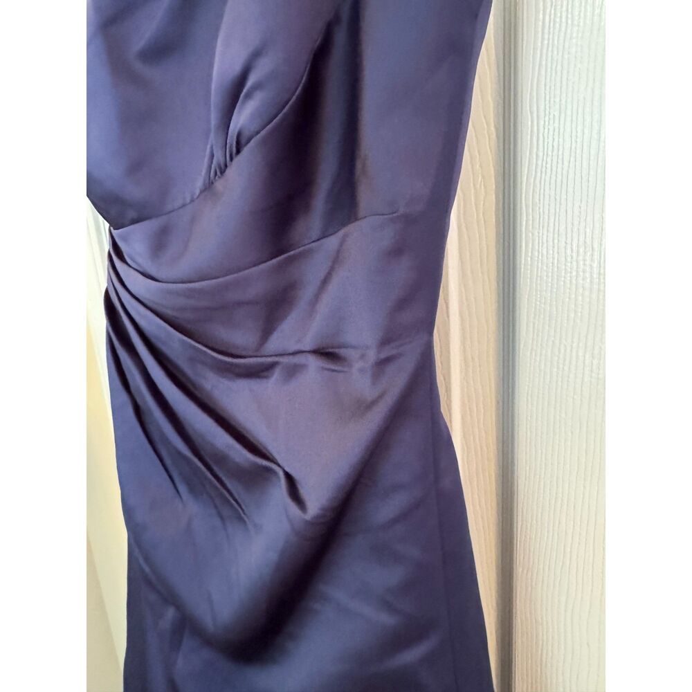 David's Bridal Navy One-Shoulder Formal Gown Sz. 10 NWT Rhinestone Maxi Dress - Picture 7 of 11